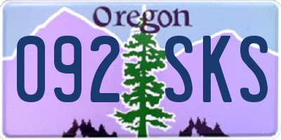 OR license plate 092SKS