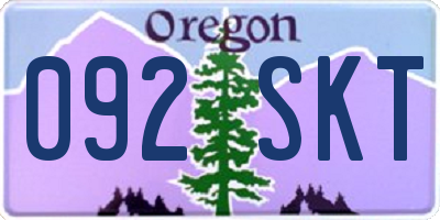 OR license plate 092SKT