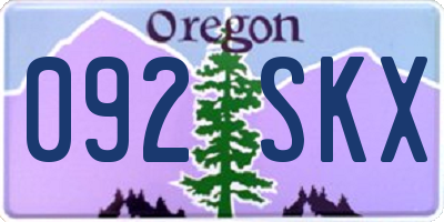 OR license plate 092SKX