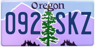 OR license plate 092SKZ