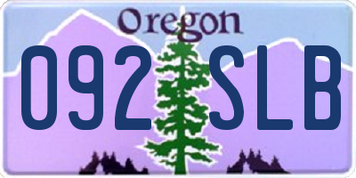 OR license plate 092SLB