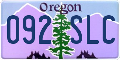 OR license plate 092SLC