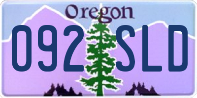 OR license plate 092SLD