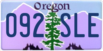 OR license plate 092SLE