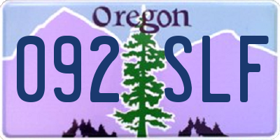 OR license plate 092SLF