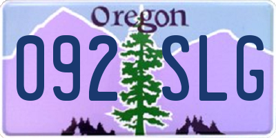 OR license plate 092SLG