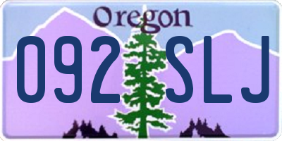 OR license plate 092SLJ