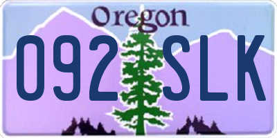 OR license plate 092SLK