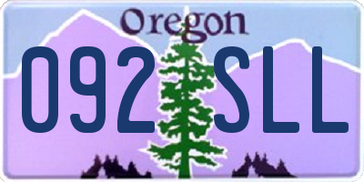 OR license plate 092SLL