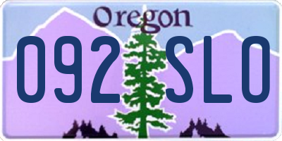 OR license plate 092SLO