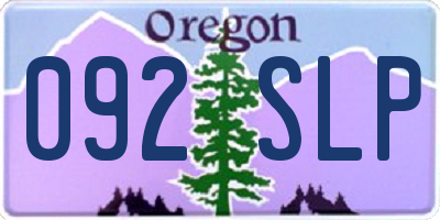 OR license plate 092SLP