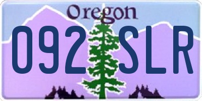 OR license plate 092SLR