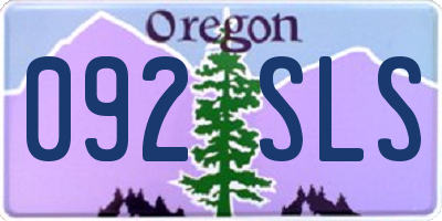 OR license plate 092SLS