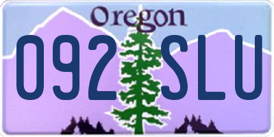 OR license plate 092SLU