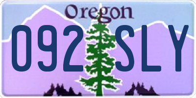 OR license plate 092SLY