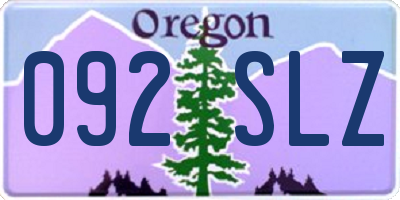 OR license plate 092SLZ