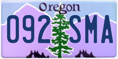 OR license plate 092SMA