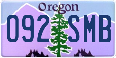 OR license plate 092SMB