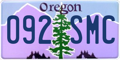OR license plate 092SMC