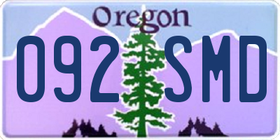 OR license plate 092SMD