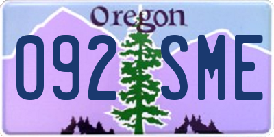 OR license plate 092SME