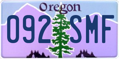 OR license plate 092SMF