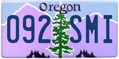 OR license plate 092SMI