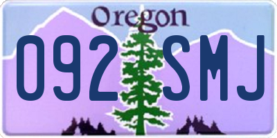 OR license plate 092SMJ