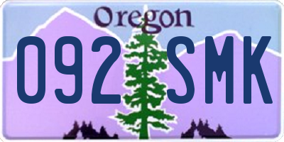 OR license plate 092SMK