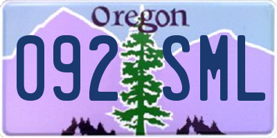 OR license plate 092SML