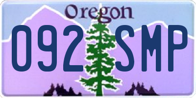 OR license plate 092SMP