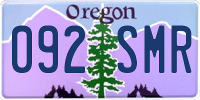 OR license plate 092SMR