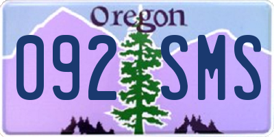 OR license plate 092SMS