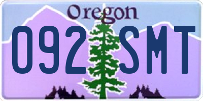 OR license plate 092SMT