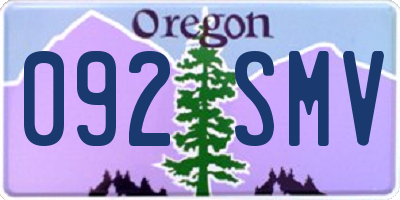 OR license plate 092SMV