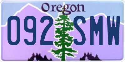 OR license plate 092SMW