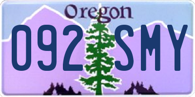 OR license plate 092SMY