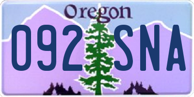 OR license plate 092SNA