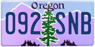 OR license plate 092SNB