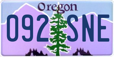 OR license plate 092SNE