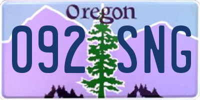 OR license plate 092SNG