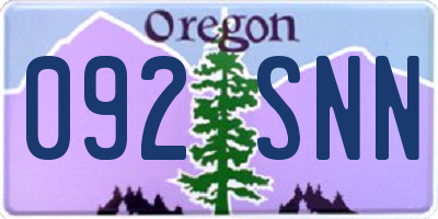 OR license plate 092SNN