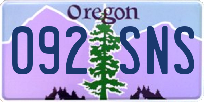 OR license plate 092SNS