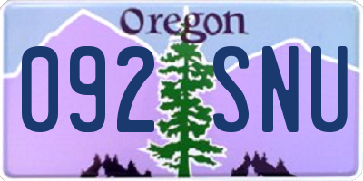 OR license plate 092SNU