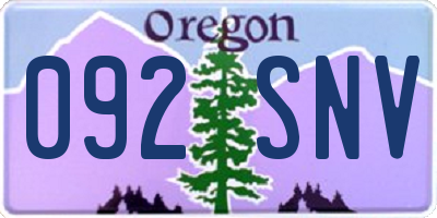 OR license plate 092SNV
