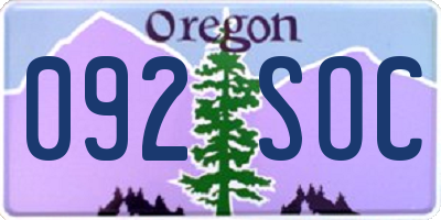OR license plate 092SOC