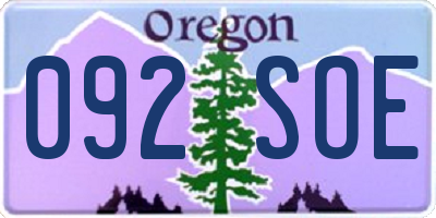 OR license plate 092SOE