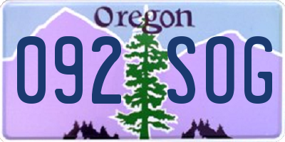 OR license plate 092SOG