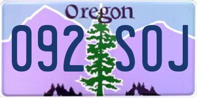 OR license plate 092SOJ