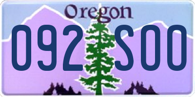 OR license plate 092SOO